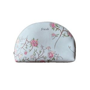 Fresh floral faux leather zip pouch